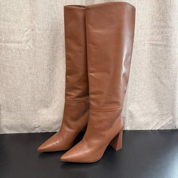 Steve Madden Shoes - Steve Madden Handles Boots Women's 8-1/2 Brown Leather Heels Knee-High Luxury